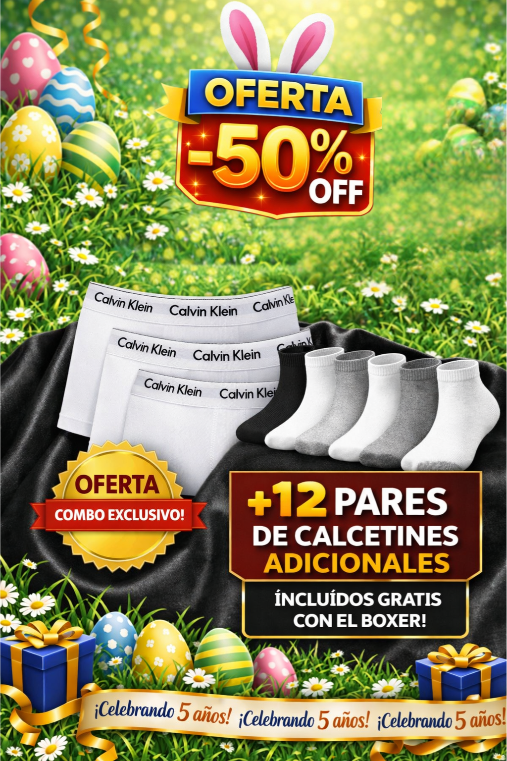 🔥OFERTA BÓXER Calvin Klain X12 - COMPRE 6 Y LLÉVESE 12 + 12 Calcetines🔥