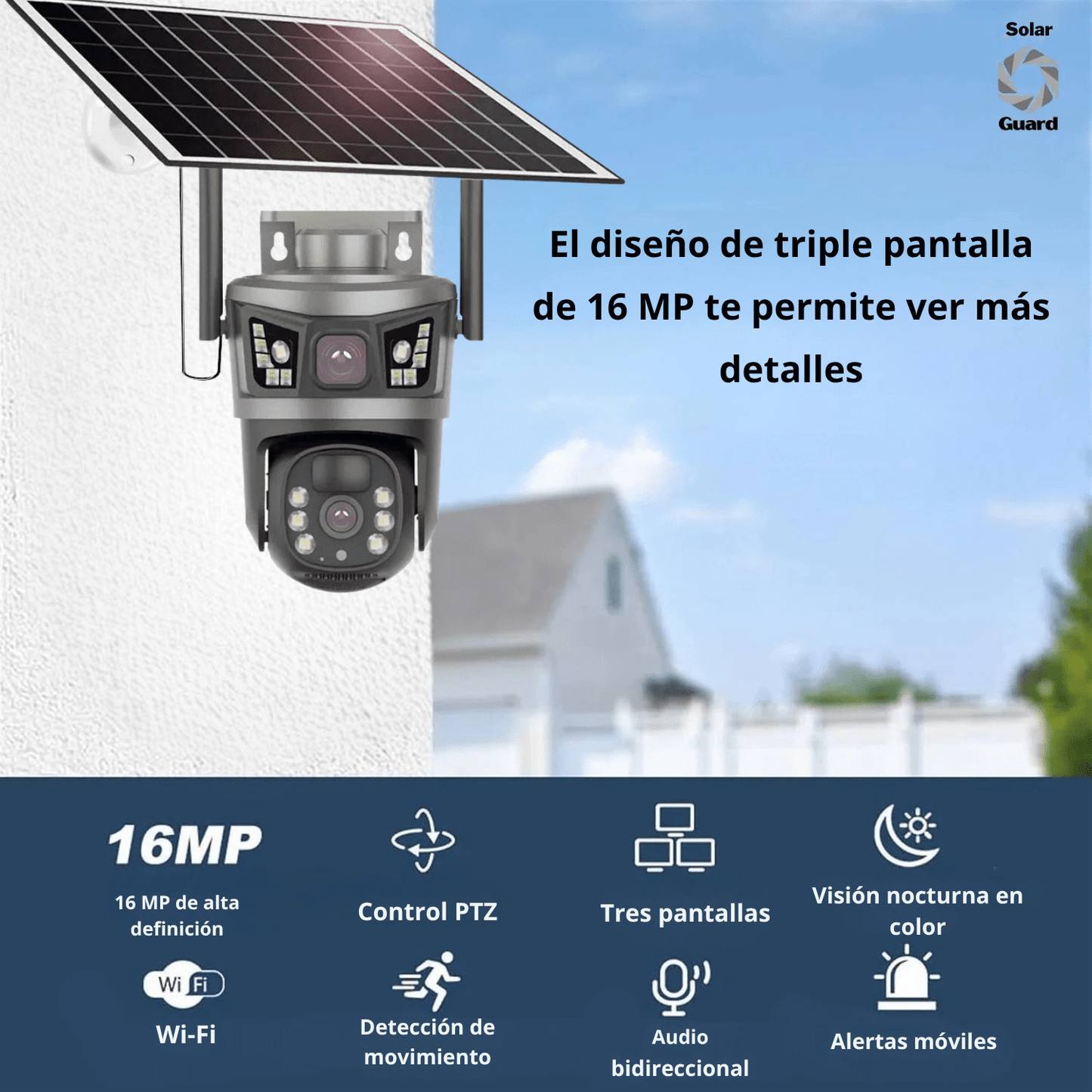 Solar Guard: Cámara de Seguridad - 2 en 1